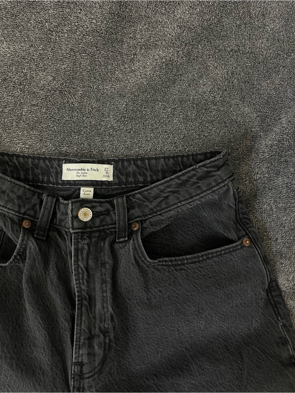 Abercrombie & Fitch Women’s Black “The Loose” High-Rise Curve Love Jeans 27/4R
